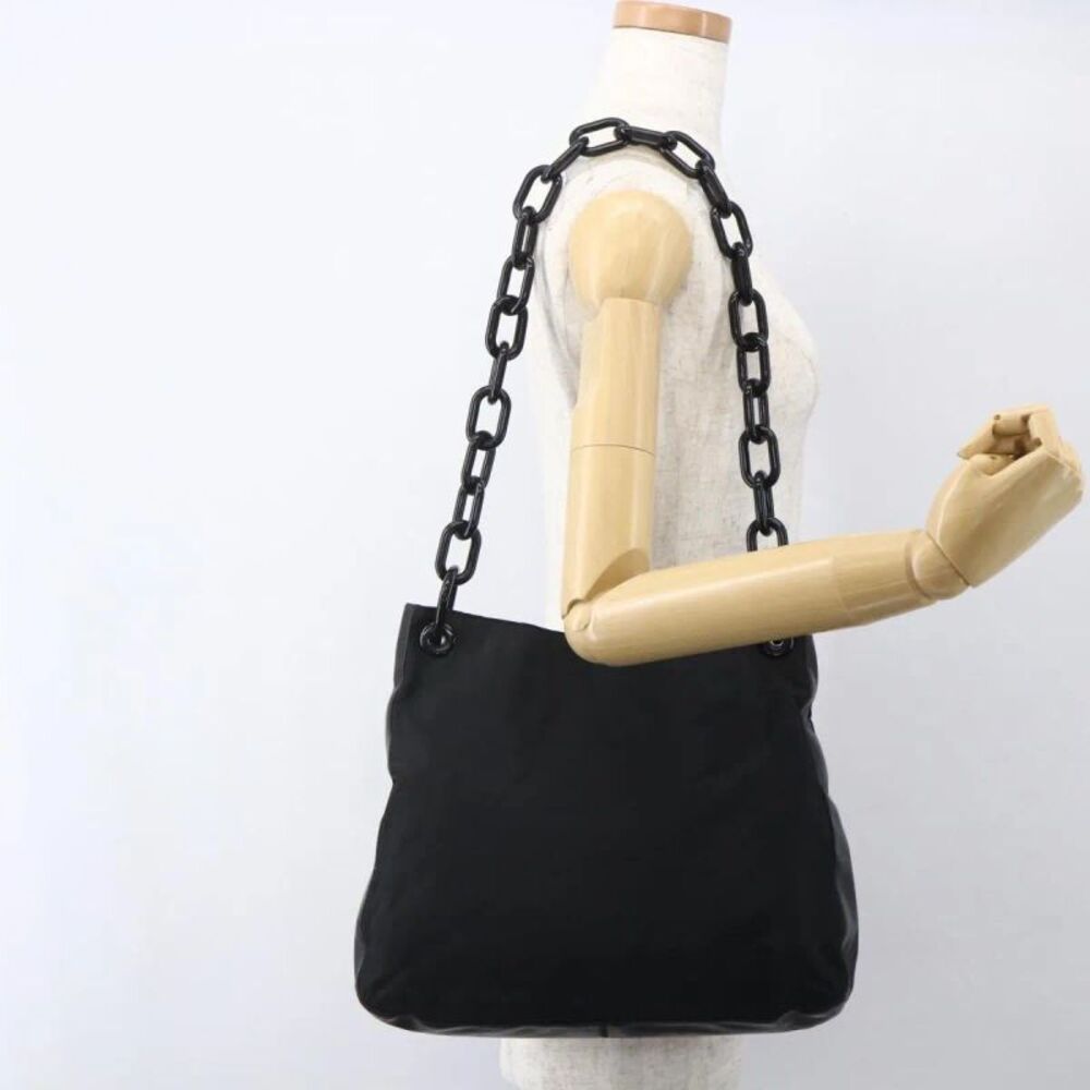 Prada Chain Tessuto Black Nylon Shoulder Bag Bag - Picture 13 of 16